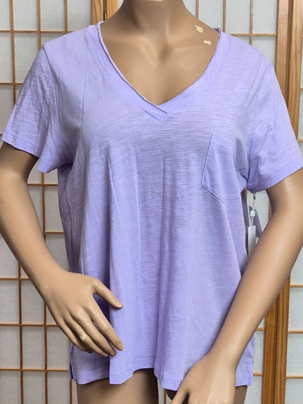 NWT Caslon designer lavender short sleeve t-shirt with pocket size XXL